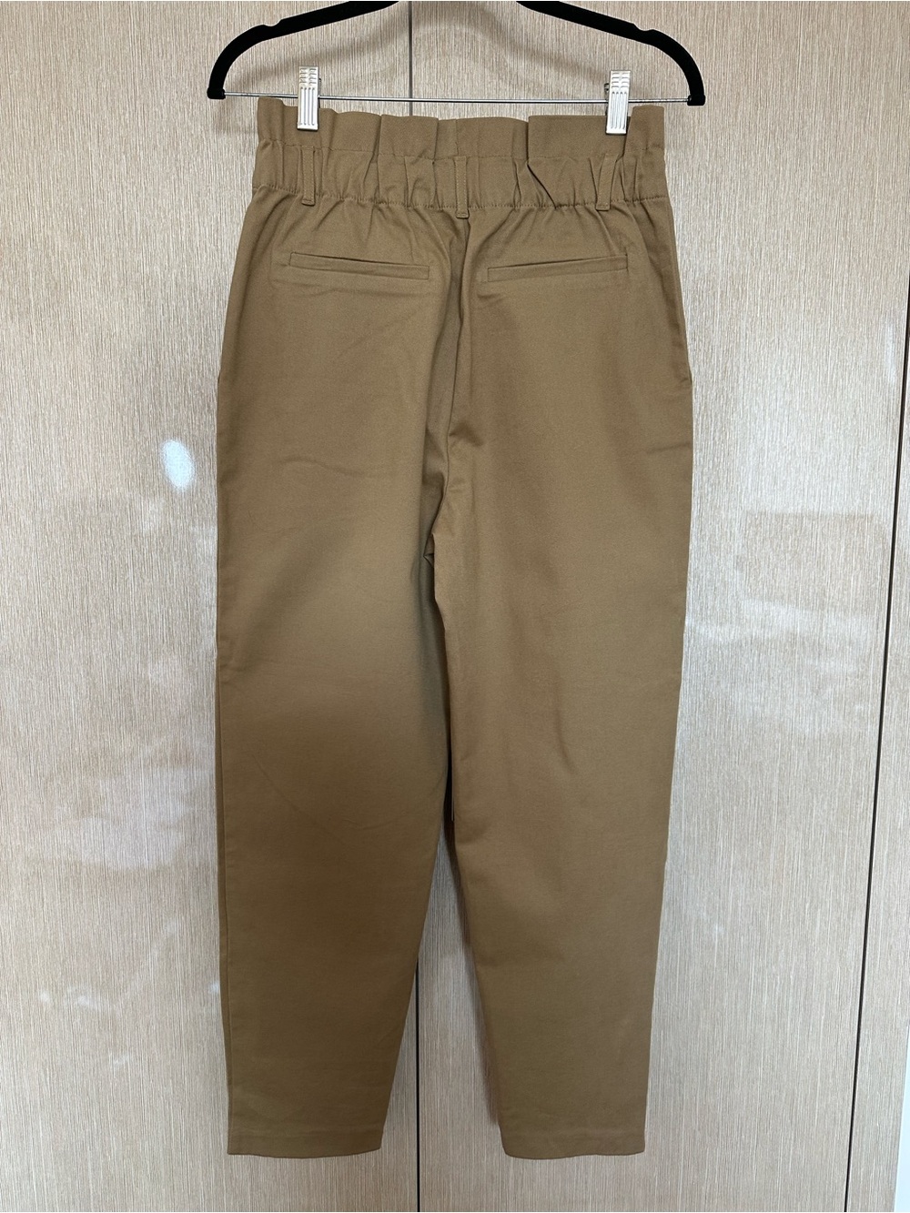 NEW ZARA High-Waisted Pleated Tapered Pants Khaki Beige - Picture 6 of 12